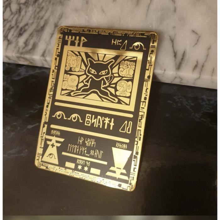 Carte Pokémon en métal doré noir antique Mew -  France