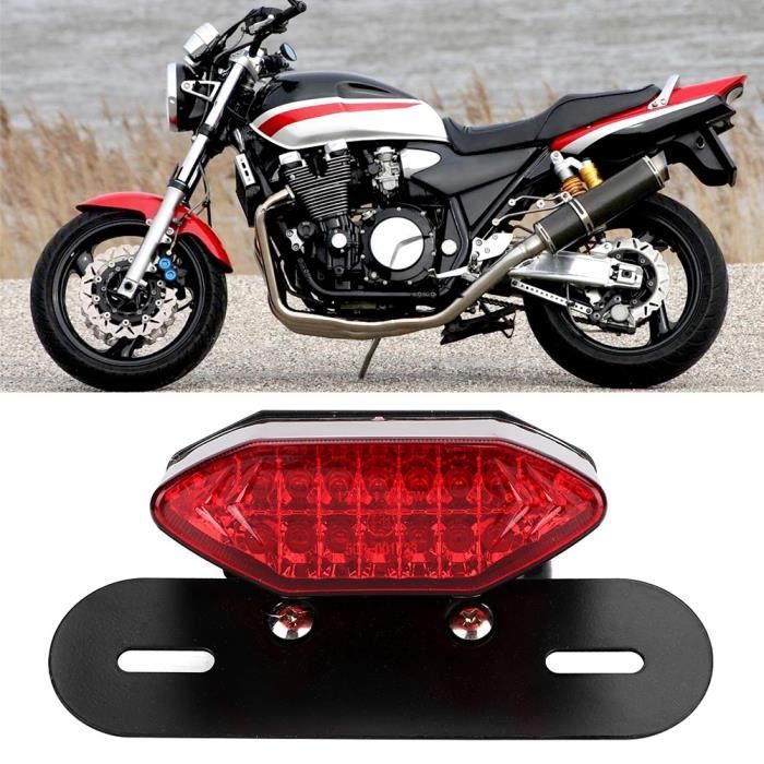 AIZHIYUAN Universal Vintage Moto LED Feu arrière Clignotant Lampe Feu arrière Convient pour Yamaha (Rouge)