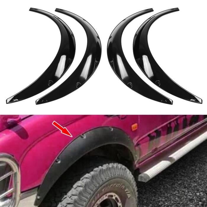 4 élargisseurs Ailes Voiture Universels - Protection Garde-boue 25cm, Anti-boue Rayures, Style Sportif