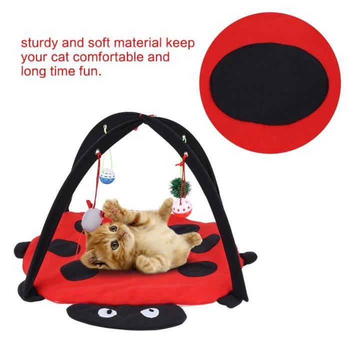 Tente de tapis de jeu de lit multifonctionnel d'activité de chat avec des boules accrochantes de jouet-DBA