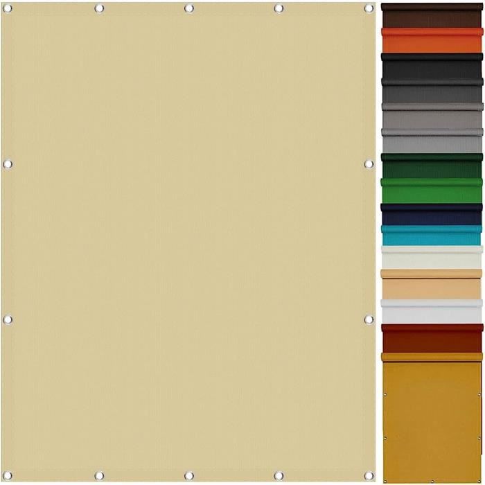 Voile D'Ombrage Rectangulaire 3,5x5,5 M - Protection UV 95% - Imperméable - Pour Terrasse, Jardin, Pergola