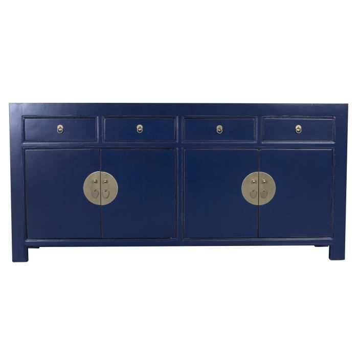 Buffet bas - Fine Asianliving - Bleu Nuit - 180 cm - Bois massif - 2 portes