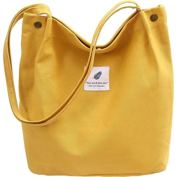 Sac Fourre-Tout Femme Velours Côtelé Larcenciel - Vintage Tote Bag Bandoulière Pour Travail, Voyage Et Shopping