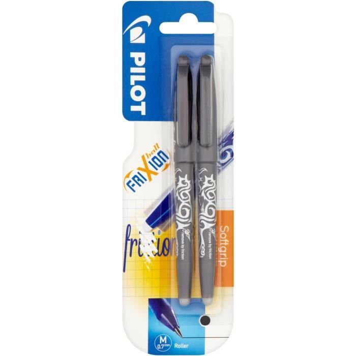 Etui 6 recharges pour stylo roller effaçable - Bleu, noir, rouge