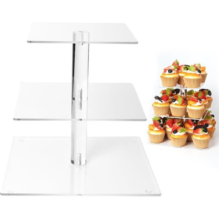 Présentoir À Cupcakes Carré À 4 Niveaux Présentoir À Gâteaux En