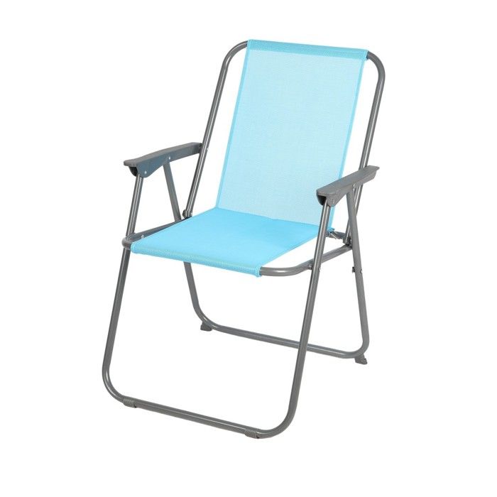 Fauteuil de jardin pliable en tissu bleu turquoise – Dimensions 53x55x75 cm Fauteuil de jardin pliable en tissu bleu turquoise – Dimensions 53x55x75 cm