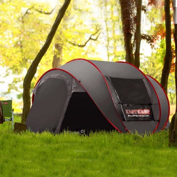 Ultralarge Personne Entierement Automatique Vitesse Ouverte Avec Moustiquaire Camping En Plein Air Plage Tente Abri Soleil Noir Cdiscount Sport