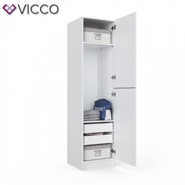 Armoire Ouverte Etagere Blanche Tiroirs 50x200x50 Cm Achat