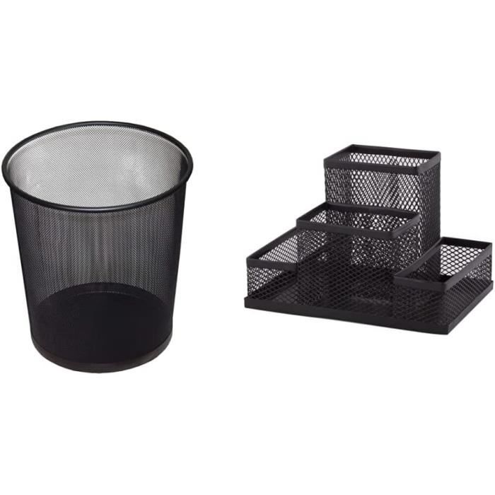 Corbeilles à Papier Tebery - Lot De 4 Poubelles Maillet Métal 12L
