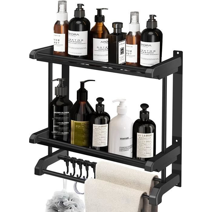MAMHUN Étagère Douche à Suspendre Noir - Sans Percage, Grande Capacité Pour Shampoing Et Gel Douche