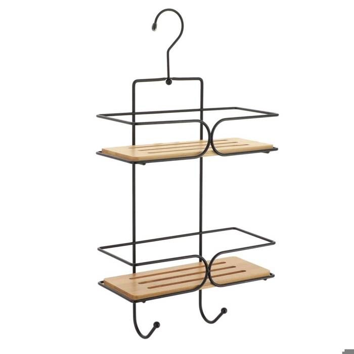 SERVITEUR FIL METAL/2 ETAGERES BAMBOU - NOIR/BAMBOU - Tendance SERVITEUR FIL METAL/2 ETAGERES BAMBOU - NOIR/BAMBOU - Tendance