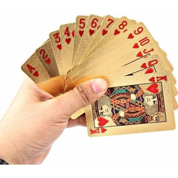 Cartes à Jouer dorées - Coffret luxe - 54 cartes - Adulte
