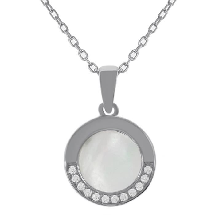Collier Fantaisie Femme Carador En Argent Avec Oxydes De Zirconium