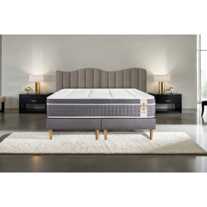 Ensemble Le Trente 180 x 200 cm double sommiers Gris Ensemble Le Trente 180 x 200 cm double sommiers Gris