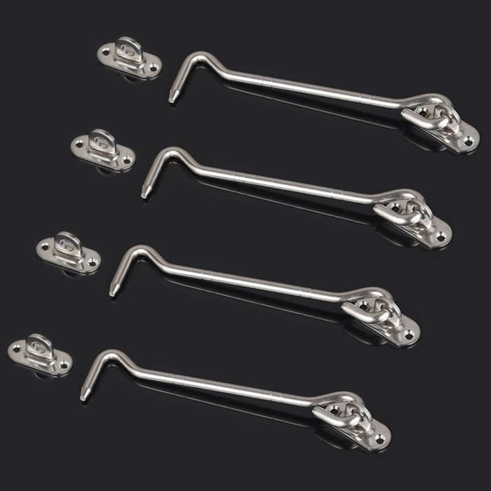 4 Pièces Lot De Loquets Acier Inoxydable Renforcé Verrouillage Sécurisé