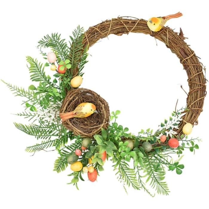 Lot De 27 Nids D'oiseaux De Pâques Artificiels Pour Pâques - Décoration D'intérieur Avec Nid - Œufs Tachetés Colorés - Simulation De Feuilles