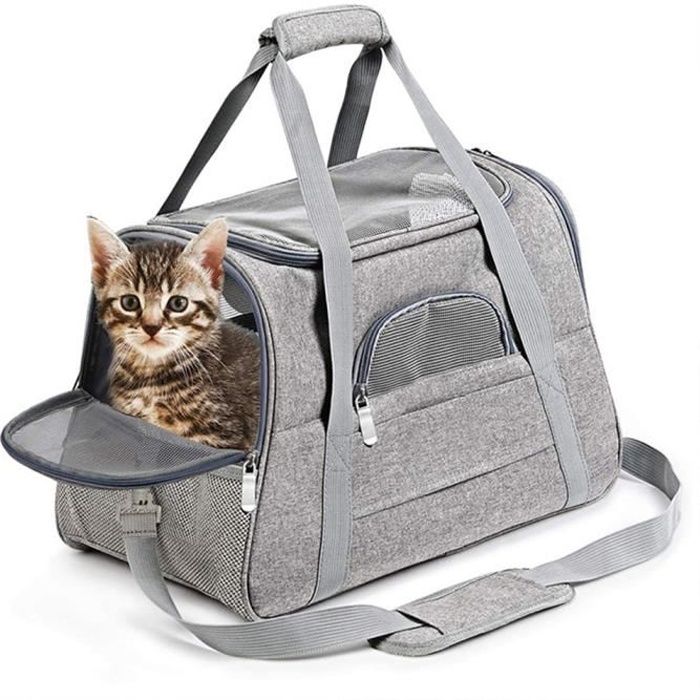 Sac Transport Chat Chien, Caisse de Transport Chat Respirant et