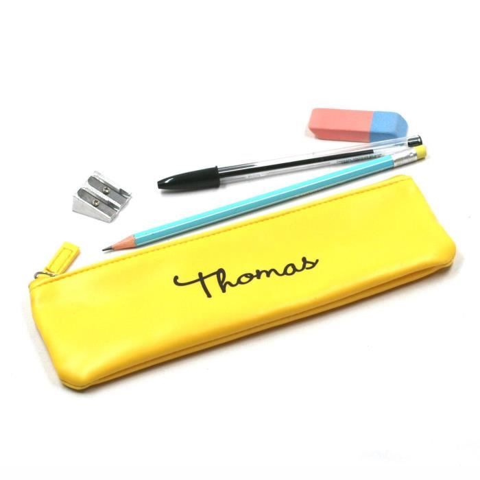 Trousse école 2 En 1 En Silicone Souple - Porte-stylo Et Trousse Rétractable - Motif Lapin Kawaii, Avec Autocollants