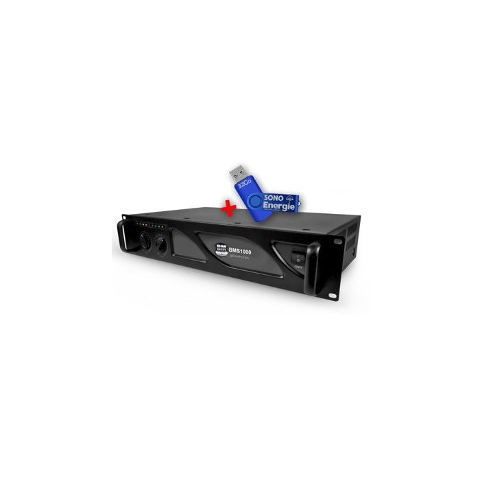 Bm sonic Amplificateur sonorisation DJ BMS-2000 - 2 x 1000W - Technologie MOSFET avec ventilation continue - Comparer avec