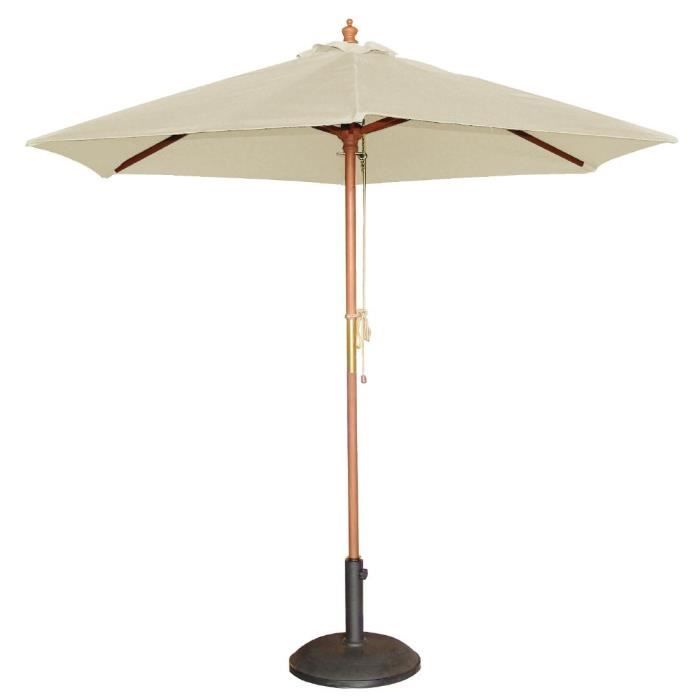 Parasol de terrasse écru professionnel à poulie diamètre 3 m - Bolero