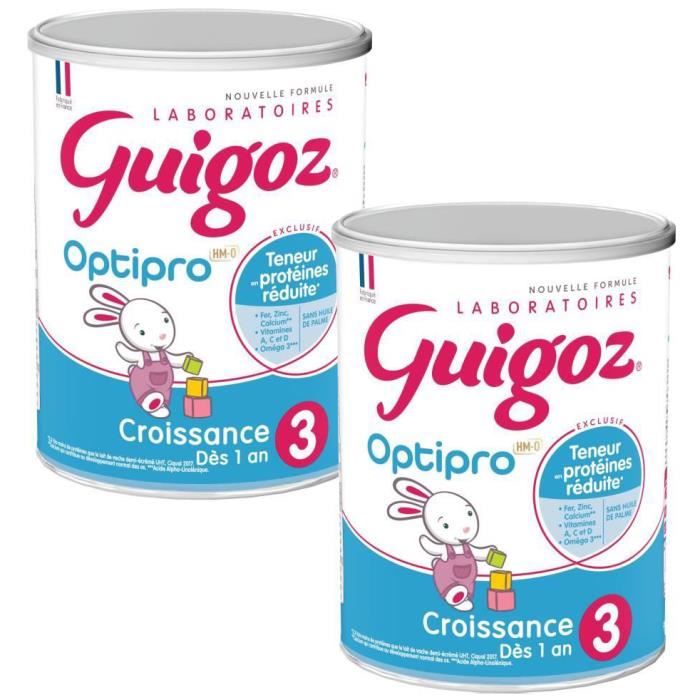LOT DE 2] GUIGOZ Optipro Lait de croissance en poudre - 900 g - De 1 à 3  ans - Achat / Vente lait de croissance [LOT DE 2] GUIGOZ Optipro Lait