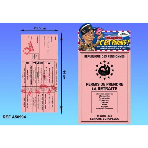 Carte humoristique permis de feter anniversaire - Achat / Vente