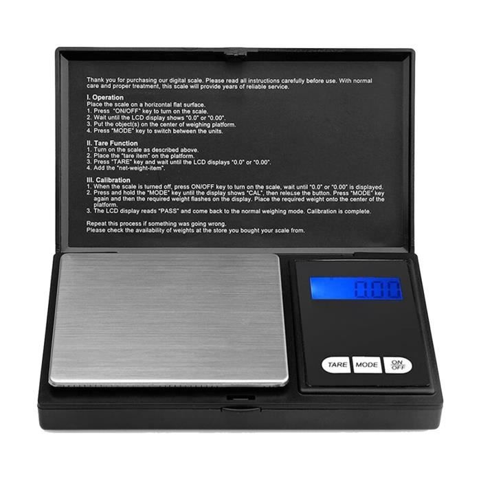 Mini balance électrique numérique en acier inoxydable pesette de poche
