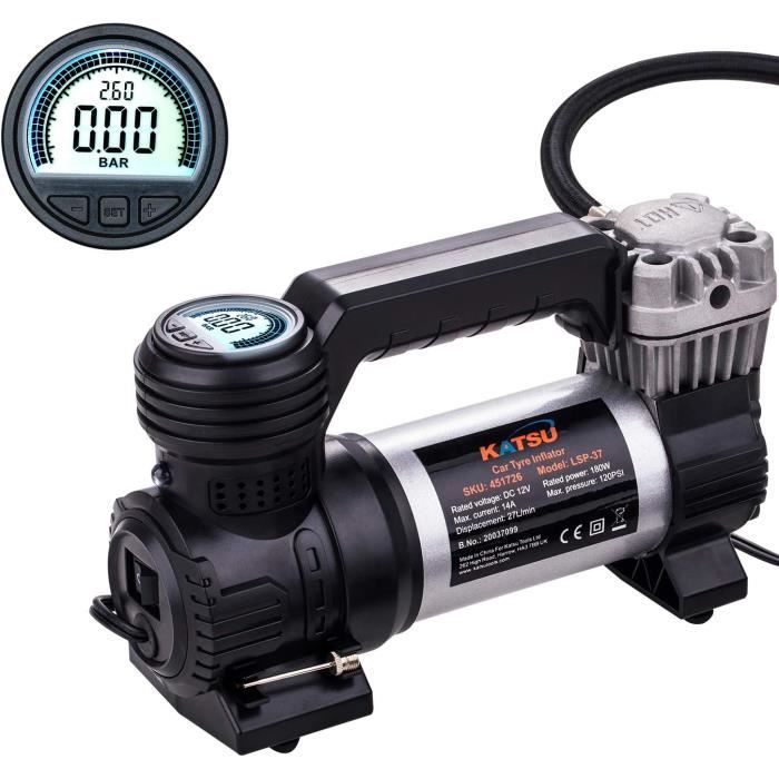 Gonfleur électrique 12V Pour Voiture - Compresseur D'air Portable Sur Allume-cigare (1800 MAh, 120W)