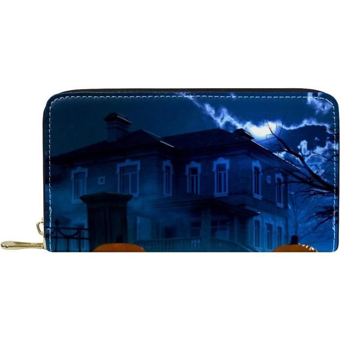 Portefeuille Halloween Michael Myers Jack-O'-Lantern - Loungefly Officiel - Bleu, Fermeture éclair Luminescente