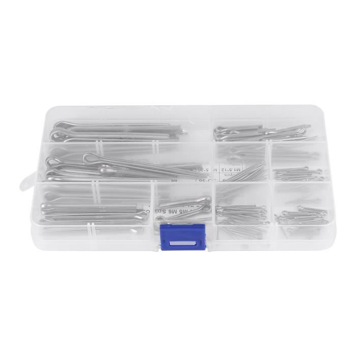 Assortiment De 356 Goupilles Fendues Et Clips R – Métal Argenté – Neuf