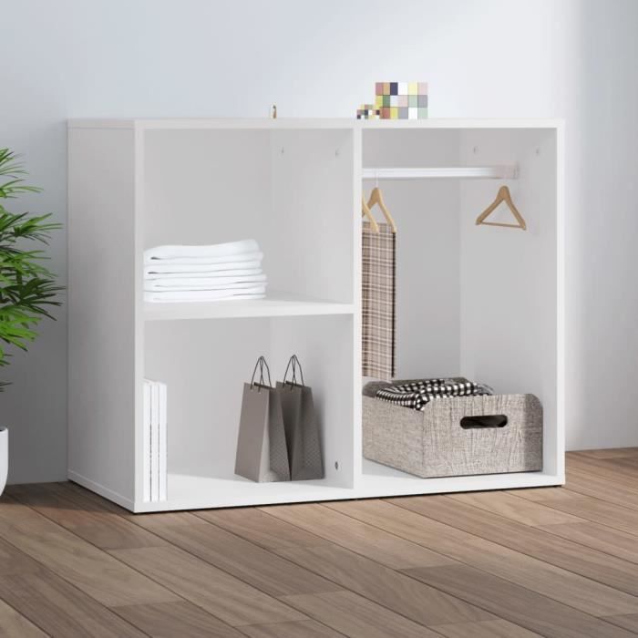 armoire de dressing blanc 80x40x65 cm bois d'ingénierie - dio7380741918356