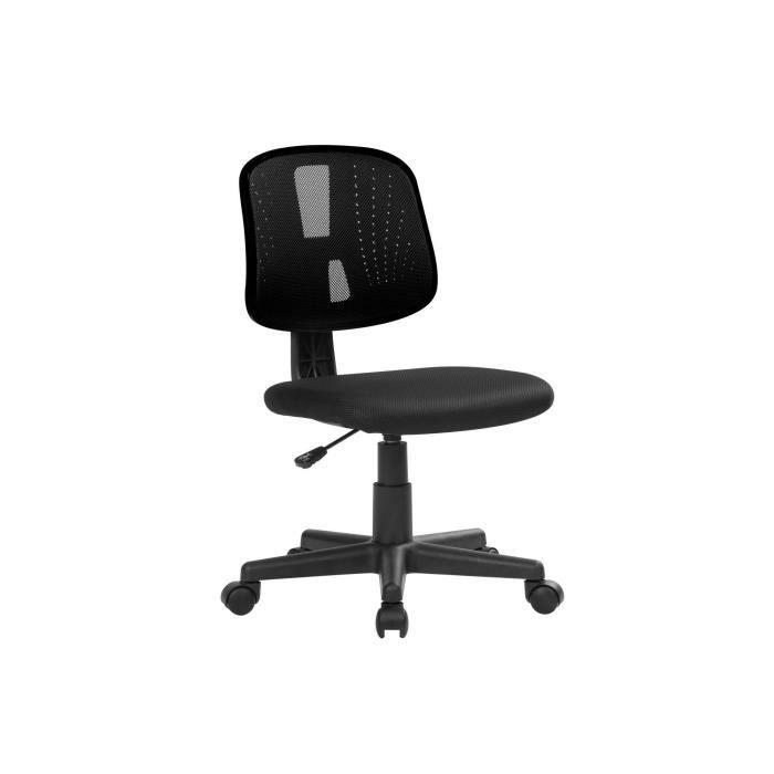 dmora chaise de bureau nowra, chaise de bureau de travail, siège de bureau ergonomique, 49x43h81-93 cm, noir