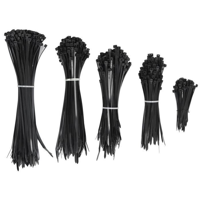 Attache Câble Métal Noir Avec Langues - 2.5/3.5/4.5mm | Support Jusqu'à 40kg | Parfait Bricolage & Rangement