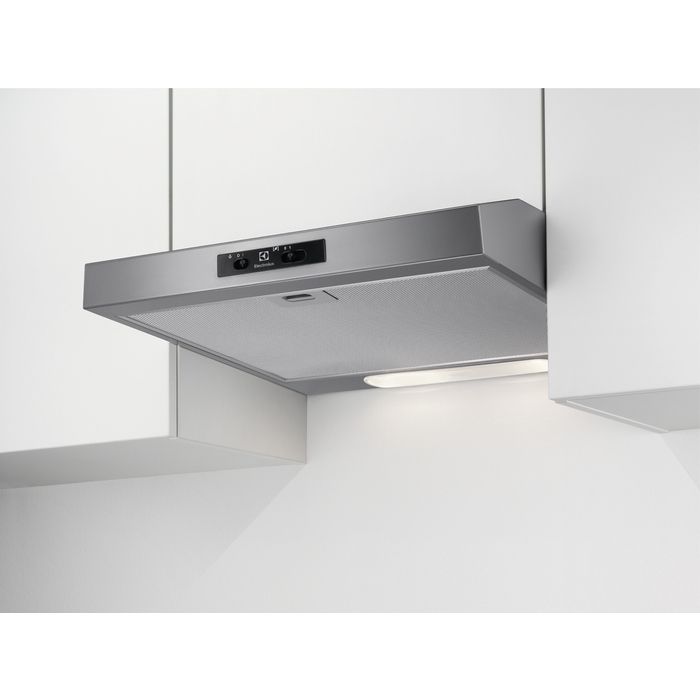 Electrolux - hotte visière 60cm 272m3-h gris - efu216s