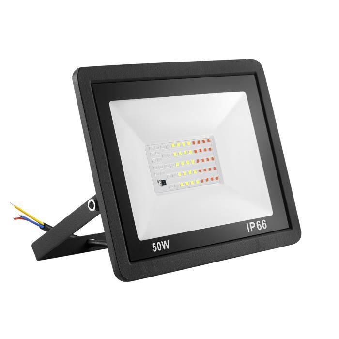 HENGMEI Projecteur LED 100W Lampe de chantier Led Extérieur portable IP66 Etanche avec support 3m câble, Blanc froid - Maison