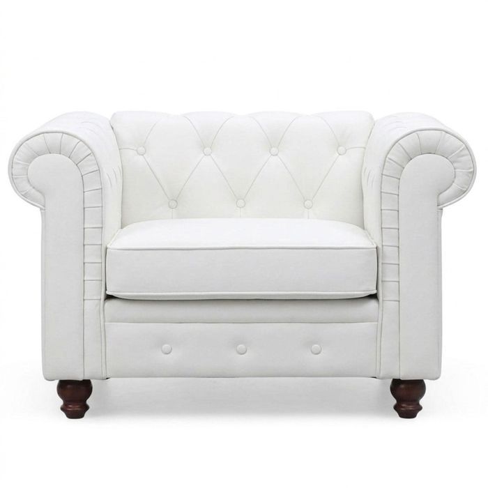 MENZZO Grand fauteuil Chesterfield Blanc