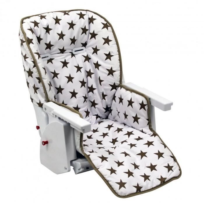 Housse d'assise pour chaise haute bébé enfant gamme Ptit - Ptit Stars Blanc  - Monsieur Bébé - Cdiscount Puériculture & Eveil bébé
