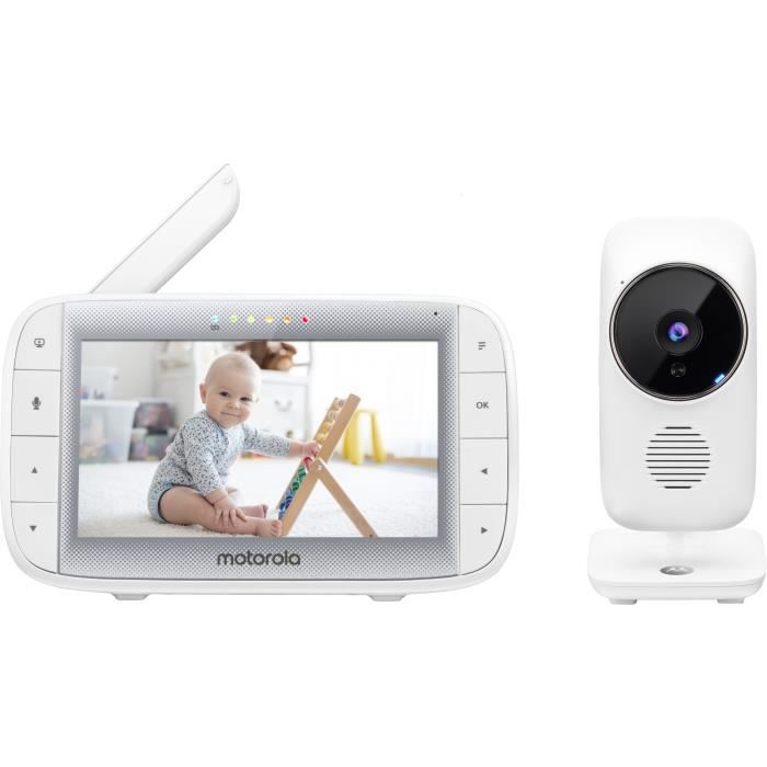 Motorola Mbp 485 Babyphone Avec Camera Ecran 5 Temperature Micro Zoom Berceuses Blanche Cdiscount Puericulture Eveil Bebe