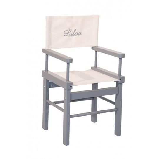 chaise metteur en scène - moulin roty - gris - enfant - pliant - avec accoudoirs