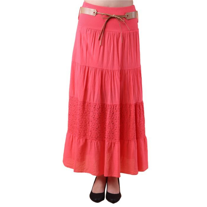 jupe longue corail