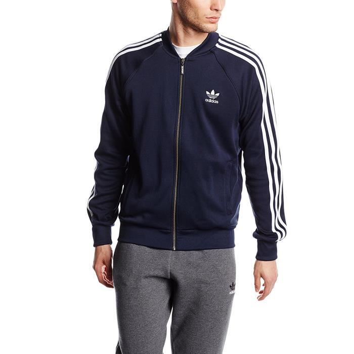 veste adidas blanche et bleu