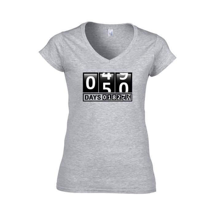 Tee shirt anniversaire 50 ans pour femme