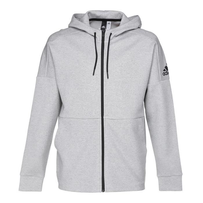 pull adidas gris et bleu