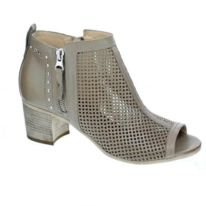 bottines nero giardini beige