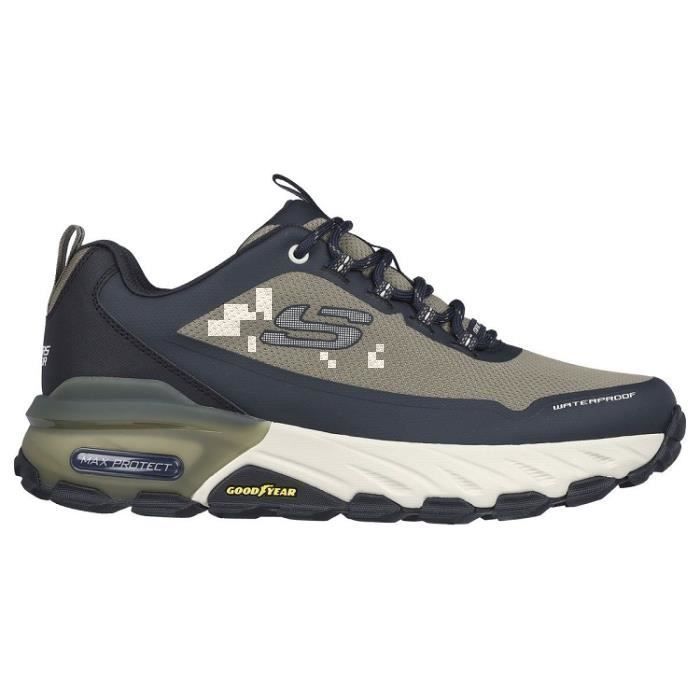 Skechers Baskets - SKECHERS MAX PROTECT - Vert - Talon plat - Lacets - Mixte