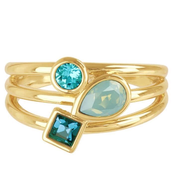 Bague Plaquée Or Avec Cristaux - Taille 52, Magnifique Et Neuve (sans Boîte)