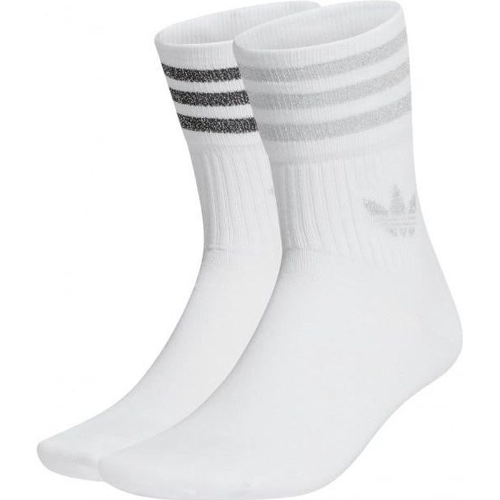 adidas Originals - Lot de 3 paires de chaussettes mi-hautes - Blanc