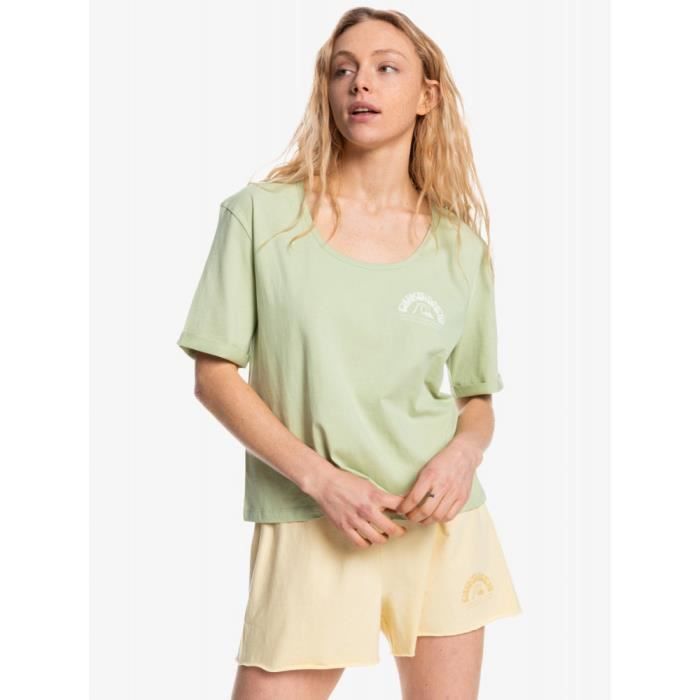 Quiksilver femme t shirt MC heritage vert pistache Vert Cdiscount Pret a Porter