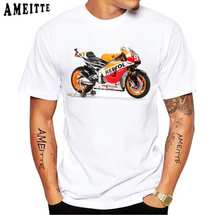 MOTARD T-SHIRT MOTO Café Racer Chopper Vélo Hommes Drôle Crâne Haut EUR