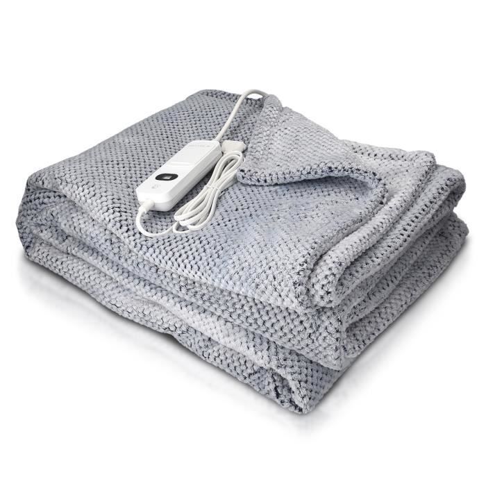 Couverture Chauffante Navaris Avec Manches - Plaid électrique 195x125 Cm | Réglable Avec Télécommande | 9 Niveaux De Chaleur